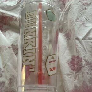 Dunkin' Stoney Clover Lane Clear Tumbler with Straw